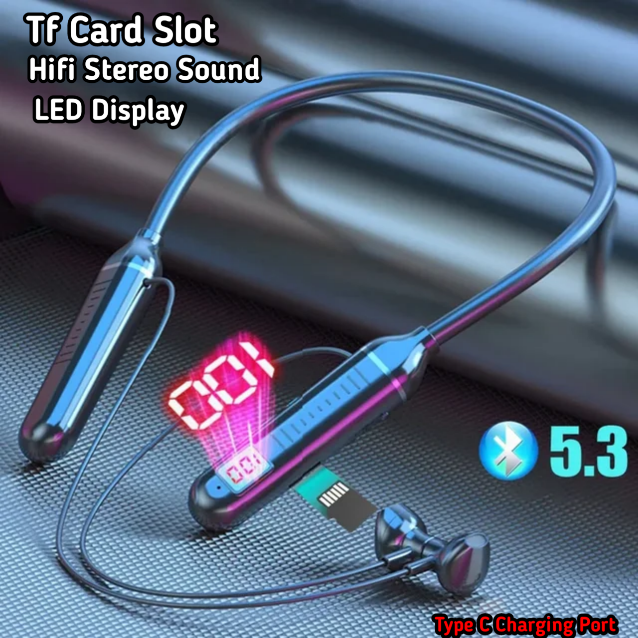 G9 Pro+ Stereo Type-C Charging Long Standby Wireless Headphone Neckband